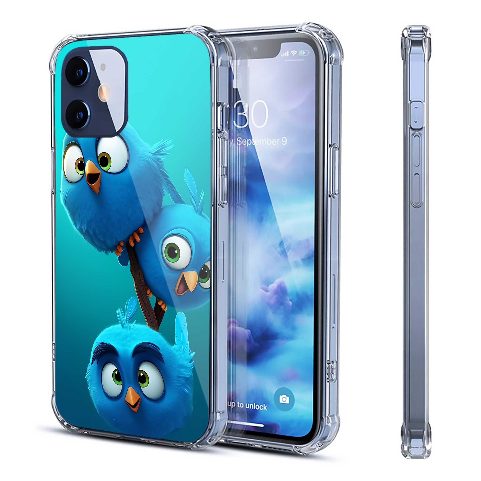 （画像用） Angry Birds アングリーバード 【iPhone 12シリーズ対応】透明スマホケース（クリアソフトケース）